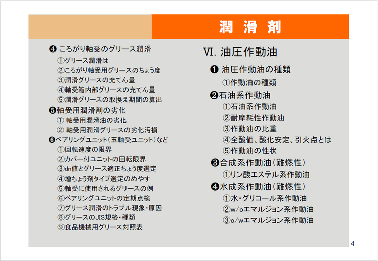 【知っておくべき指南書シリーズ】潤滑剤の種類と用途を詳しく解説～グリースによる潤滑の特徴、転がり軸受における油潤滑の選び方と注意点、油圧作動油の不具合現象～